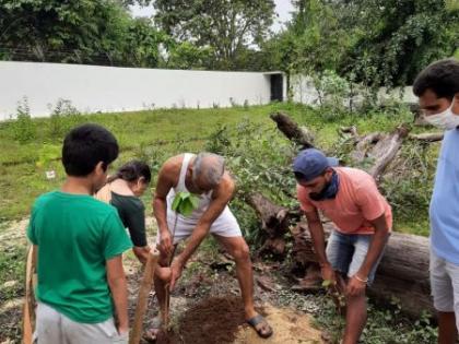 150 varieties of trees were planted by Lokbiradari project in Gadchiroli | लोकबिरादरी प्रकल्पातर्फे लावण्यात आली विविध जातींची १५० रोपटी