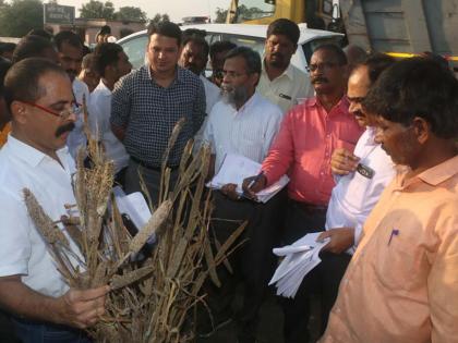 The squad saw the devastated crops in the desert | उद्ध्वस्त रानातली पिके पाहिली पथकाने