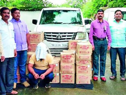 Three lakh liquor seized in Shivani | शिवणी येथे सापळा रचून तीन लाखांची दारू जप्त