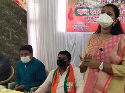 भाजपा युवा मोर्चातर्फे रक्तदान शिबिर