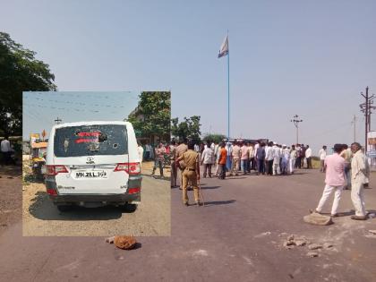 maratha reservation, car of Tehsildar's were broken for not visiting Maratha protest site | आंदोलनस्थळी भेट न दिल्याने तहसीलदारांच्या गाडीच्या काचा फोडल्या