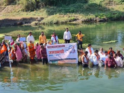 BJP's Jalasamadhi agitation for water supply | पाणीपुरवठ्यासाठी भाजपचे जलसमाधी आंदोलन