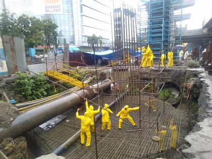 MMRDA: Work on last pile cap at JVLR junction station completed | एमएमआरडीए : जेव्हीएलआर जंक्शन स्थानकातील शेवटच्या पाईल कॅपचे काम पूर्ण