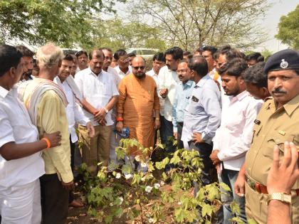 Parbhani: Guardian Minister of Drought-affected Talukas | परभणी : दुष्काळग्रस्त तालुक्यांची पालकमंत्र्याकडून पाहणी