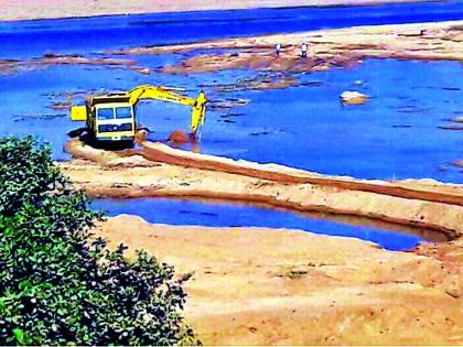 Sand mining from Bhandara-Gondia district boundary | भंडारा-गोंदिया जिल्हा सीमेतून रेतीचे खनन