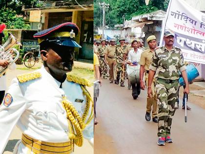 Peace message from the path of police | पोलिसांच्या पथसंचलनातून शांतीचा संदेश Peace message from the path of police | पोलिसांच्या पथसंचलनातून शांतीचा संदेश