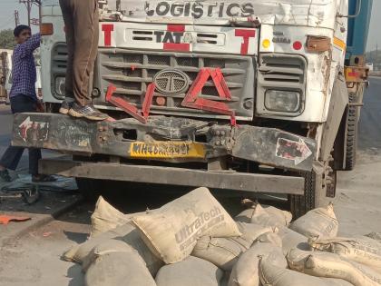 Container-truck accident at Gonde Dumala fork | गोंदे दुमाला फाट्यावर कंटेनर-ट्रकचा अपघात