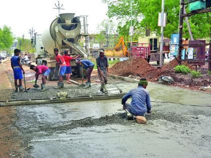 A question mark on the standard of the work of Kholeshwar Road | सरकारी बगिचा ते खोलेश्वर रस्त्याच्या दर्जावर प्रश्नचिन्ह