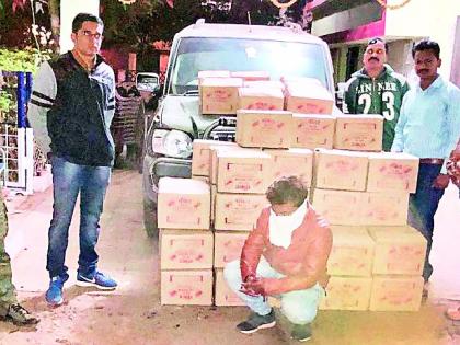 10 lakh liquor seized with vehicle | वाहनासह १० लाखांची दारू जप्त