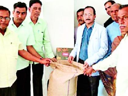 Launch of Paddy Purchase Center at the hands of Guardian Minister | पालकमंत्र्यांच्या हस्ते धान खरेदी केंद्राचा शुभारंभ