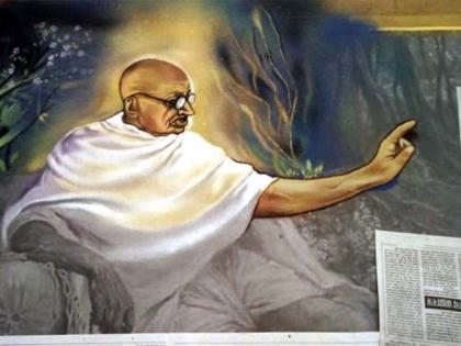 Mahatma Gandhi 150th anniversary; Bringing Bapu's life events to Rangoli | महात्मा गांधी १५० जयंती; रांगोळीतून बापूंच्या जीवन प्रसंगांना उजाळा