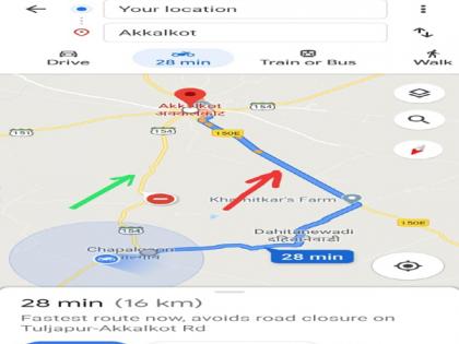 Devotees who believe in Google Maps are wandering around the Akalkot area | गुगल मॅपवर विश्वास ठेवणारा भक्त अक्कलकोट परिसरात भरकटतोय