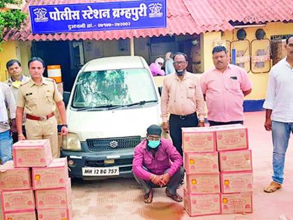 Four and a half lakh liquor stocks seized in Brahmapuri | ब्रह्मपुरीत साडे चार लाखांचा दारूसाठा जप्त