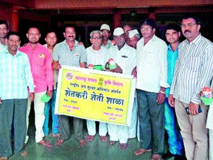 Distribution of pesticides through the Department of Agriculture to the farmers at Nandurvadi | नांदूरवैद्य येथील शेतकऱ्यांना कृषी विभागामार्फत कीटकनाशकांचे वाटप