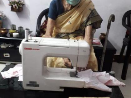 Grandmother's inspiring job; stitched more than 100 frocks for kids | ८५ व्या वर्षी आजींची प्रेरणादायी जिद्द; तान्हुल्यासाठी शिवली शंभराहून अधिक झबली