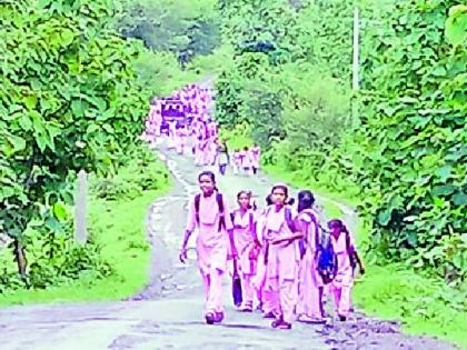 Leaving the students in the jungle, the bus returned | विद्यार्थिनींना जंगलात सोडून बस परतली