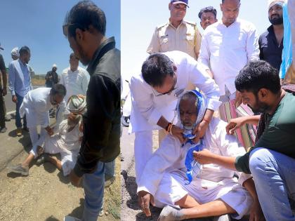 Ambadas Danve took the accident victims to the hospital in his own vehicle | अपघातग्रस्तांना अंबादास दानवेंनी स्वत:च्या वाहनातून नेले रुग्णालयात