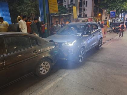 Four vehicles of drunker collided near Chief Minister's house in Thane | ठाण्यात मुख्यमंत्र्यांच्या घराजवळ मद्यपीची चार वाहनांना धडक