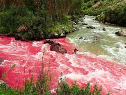 Scientific reason of cusco red river in peru water with full dark colour how it happens | VIDEO : पुन्हा लाल झालं या नदीचं पाणी, अद्भुत नजारा पाहून अवाक् झाले लोक