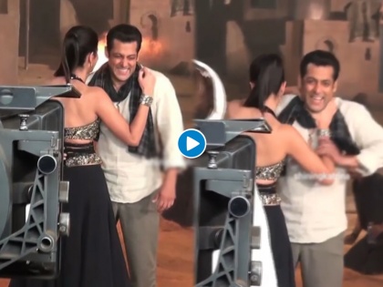 Katrina Kaif strangled Salman Khan in mashaallah shooting throwback video viral | VIDEO : सलमानने शूटींगदरम्यान केलं असं काही की कतरिनाने दाबला त्याचा गळा!