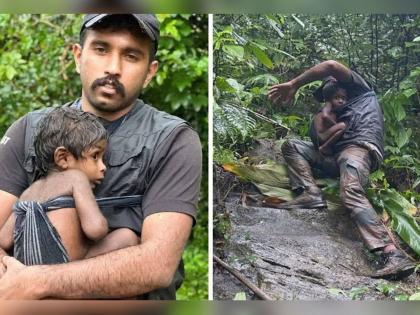 forest officers in wayanad save tribal family from mountain cave in attamala | आशेचा किरण! भूस्खलनानंतर केरळच्या जंगलात चमत्कार; ५ दिवसांनंतर ४ मुलांना वाचवण्यात यश