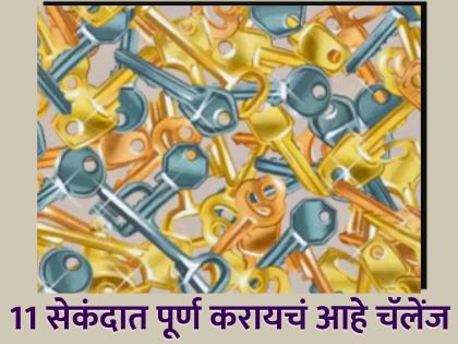 Optical Illusion : Can you find hidden bell among the keys in 11 seconds | चाव्यांमध्ये लपवली आहे एक घंटी, जीनिअस असाल तर शोधून दाखवा!