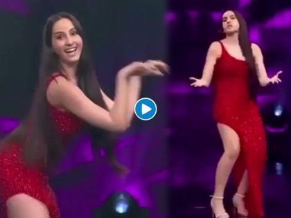 Nora Fatehi dance video viral on Kamariya song in red gown | 'कमरिया' गाण्यावरील नोरा फतेहीच्या डान्सने सोशल मीडियात धुमाकूळ, व्हिडीओ पुन्हा पुन्हा बघताहेत फॅन्स!