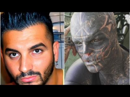 Man made himself black alien with extreme body modification and tattoo | 'Black Alien' बनला तरूण, त्यानेच सांगितलं का केला स्वत:त इतका बदल