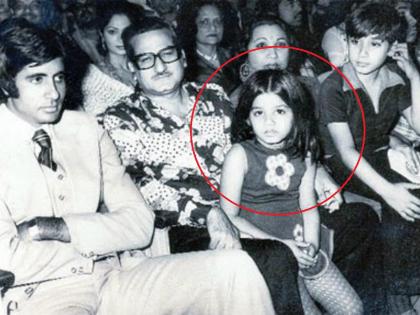 raveena tandon childhood photo goes viral | Guess Who: अमिताभ यांच्या शेजारी बसलेल्या या मुलीला ओळखलंत? ९० च्या दशकात हिने बॉलिवूड गाजवलेलं...!!
