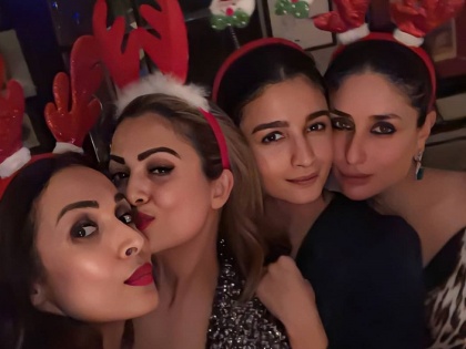 kareena kapoor khan, Arpita khan christmas bash photos | करिनाच्या ख्रिसमस पार्टीला ग्लॅमरचा तडका, अर्पिता खानच्या पार्टीत बच्चेकंपनीची धमाल