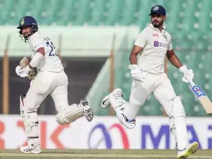 Pujara-Shreyas save India; Bangladesh bowlers again harassed | पुजारा-श्रेयस यांनी भारताला सावरले; बांगलादेशच्या गोलंदाजांनी पुन्हा सतावले