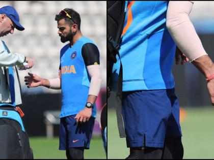 ICC World Cup 2019: Virat Kohli's thumb again hurt, treatment done in the field | ICC World Cup 2019 INDvSA : विराट कोहलीचा अंगठा पुन्हा दुखावला, मैदानात केले उपचार