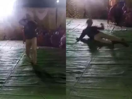 Youth Fell On Dance Floor while dance at reception to the song 'Chumma De'; Suddenly collapsed, friends thought acting madhya pradesh | Youth Fell On Dance Floor: 'चुम्मा दे' गाण्यावर रिसेप्शनमध्ये डान्स करत होता तरुण; अचानक खाली कोसळला, मित्रांना वाटले...