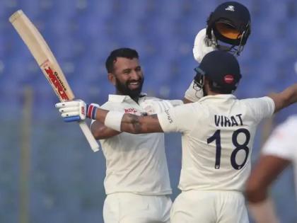 Gill's first and Pujara's fastest Test century; India gave Bangladesh a challenge of 513 runs | गिलचे पहिले तर पुजाराचे वेगवान कसोटी शतक; भारताने बांगलादेशला दिले ५१३ धावांचे आव्हान