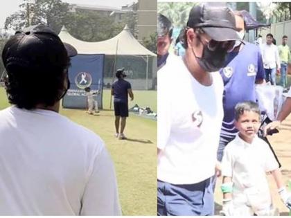 Sachin Tendulkar himself rehearsed with the little Shahid who was popular on social media | समाजमाध्यमांमध्ये गाजलेल्या छोट्या शाहीदसोबत खुद्द सचिनने केला सराव