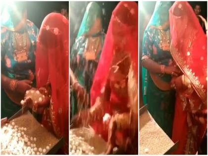 Angry bride video goes viral in wedding video watch people reaction | VIDEO : लग्नाचा रिवाज पार पाडता पाडता संतापली नवरी, लोक म्हणाले - जबरदस्ती लावलं तिचं लग्न...