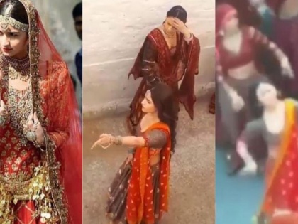 Alia Bhatt's Look As a Bride has been Leaked From Kalank Sets | म्हणून आलियाने 12 किलो वजनाचा लेहंगा परिधान करत कलंकचे शूटिंग केले पूर्ण