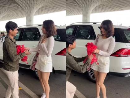 A video of Bollywood actress Shraddha Kapoor being proposed to by one of her fans at the airport is going viral  | श्रद्धाचा 'जबरा फॅन', गुडघ्यावर बसून केलं प्रपोज; अभिनेत्रीनं जिकलं मनं पण नेटकऱ्यांनी घेतली शाळा