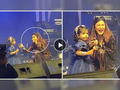 little girl amazing video goes viral with Aastha Gill went on stage sings pasoori song in cute voice | Video: चिमुरडीने स्टेजवर येत बोबड्या आवाजात गायलं गाणं, गायिका स्वत:च झाली थक्क