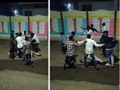 Controversy over bursting of firecrackers in Aurangabad; A group of ten people beat up a lone young man | Video:औरंगाबादेत फटाके वाजविण्यावरून वाद; १० जणांच्या टोळक्याने एकट्या तरुणास बदडले