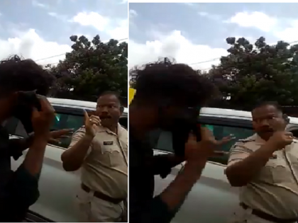 Dadagiri of a police inspector in Aurangabad; Swearing at the autorickshaw driver after hitting the car | पोलीस निरीक्षकाची दादागिरी; कारला धक्का लागल्यावरून रिक्षाचालकास शिवीगाळ करत मारहाण