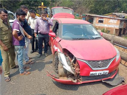 Two car accident in Sangameshwar, heavy damage to cars; traffic jam | संगमेश्वरात दोन कारचा अपघात, गाड्यांचे मोठे नुकसान; वाहतुकीची कोंडी 