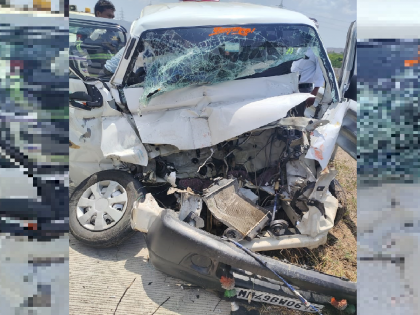 Series of accidents continue on Samruddhi Highway; Three killed after car collides with container | समृध्दी महामार्गावर कार कंटेनरवर धडकली; मायलेकीसह एकाचा जागीच मृत्यू