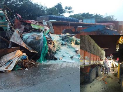 Fatal accident near Borghat police post on Mumbai-Pune Expressway; Mumbai-bound traffic halted | मुंबई- पुणे एक्सप्रेस वेवर बोरघाट पोलीस चौकीजवळ भीषण अपघात; मुंबईकडे जाणारी वाहतूक ठप्प