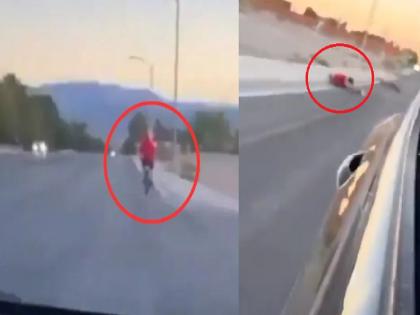 teen-intentionally-hit-cyclist-in-in-us-died-on-the-spot-shocking-video-went-viral | ‘हो, उडवं त्याला उडवं...’ तरुणांनी विनाकारण वृद्धाला उडवलं; धक्कादायक Video व्हायरल