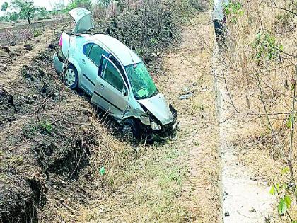 woman dies and two seriously injured a speedy car overturned on wadner road | सुनेला घेण्यासाठी जात असलेल्या सासूवर काळाची झडप; सासरा गंभीर जखमी