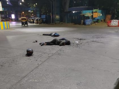 Two motorcyclists die after falling from Castlemill flyover in Thane | ठाण्यातील कॅसलमिल उड्डाणपूलावरुन कोसळून दोन मोटारसायकलस्वारांचा मृत्यू