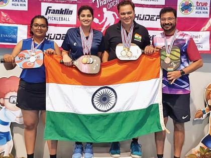 International Pickleball; Indian players shine in Thailand | आंतरराष्ट्रीय पिकलबॉल; भारतीय खेळाडू थायलंडमध्ये चमकले