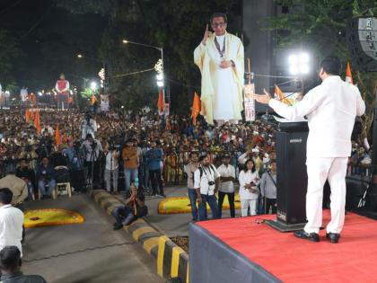 Eknath Shinde: Stormy crowd at Eknath Shinde's meeting; MLA Prakash Surve's show of strength in Magathana shivsena | Eknath Shinde: एकनाथ शिंदेंच्या सभेला तुफान गर्दी; मागाठाण्यात आमदार प्रकाश सुर्वे यांचे शक्तिप्रदर्शन