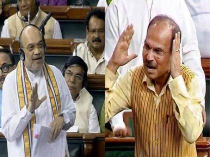 home minister amit shahs sarcasm on congress leader said give him half an hour out of bjps time | "काँग्रेसने त्यांना वेळ दिला नाही, भाजपच्या वेळेतील अर्धा तास द्या", अमित शाहांचा अधीर रंजन यांना टोला